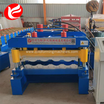 Roof panel hydraulic glazed tile roll forming machine